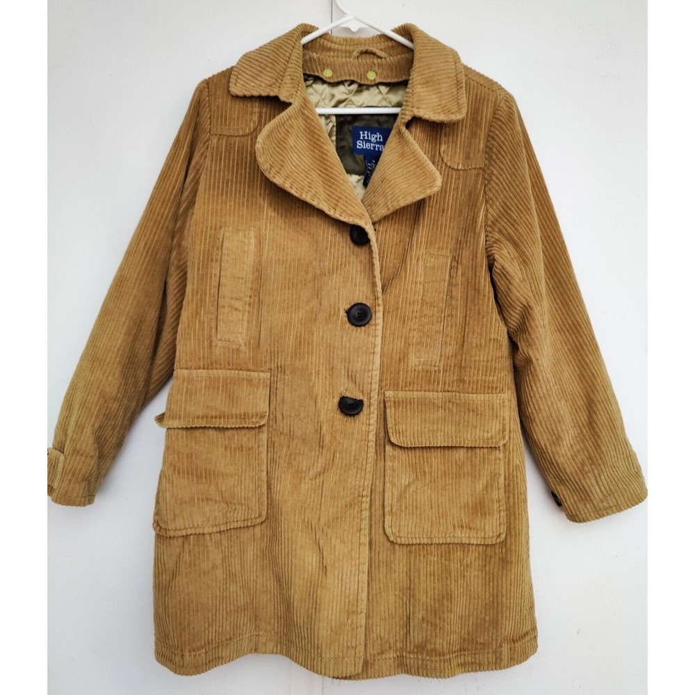 Vintage High Sierra Men's Corduroy Mid Length Jacket Coat Detachable Lining SZ M